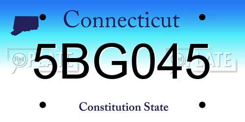 5BG045 Connecticut License Plate