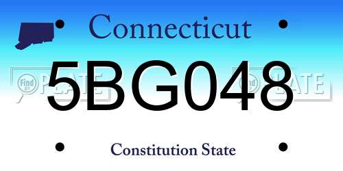 5BG048 Connecticut License Plate