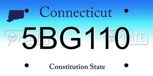 5BG110 Connecticut License Plate