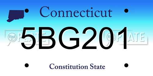 5BG201 Connecticut License Plate