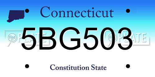 5BG503 Connecticut License Plate