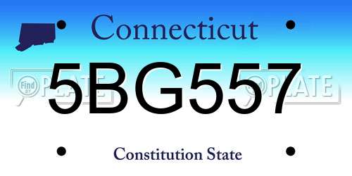 5BG557 Connecticut License Plate