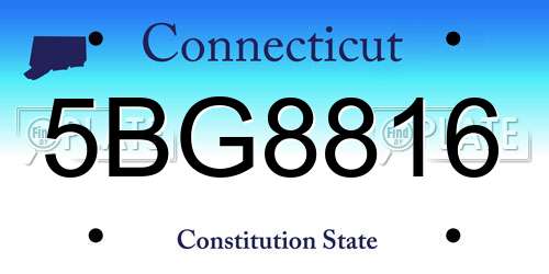 5BG8816 Connecticut License Plate