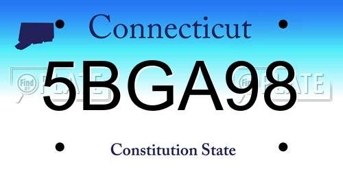 5BGA98 Connecticut License Plate