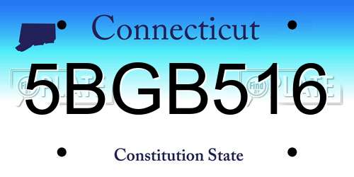 5BGB516 Connecticut License Plate