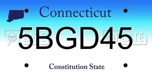 5BGD45 Connecticut License Plate