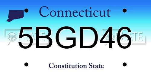 5BGD46 Connecticut License Plate