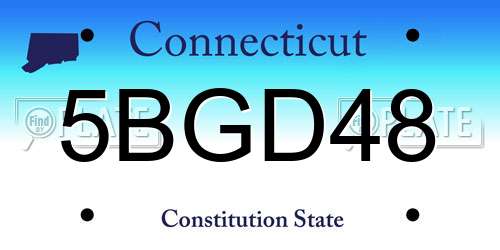 5BGD48 Connecticut License Plate