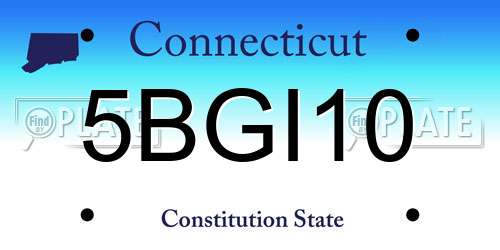 5BGI10 Connecticut License Plate