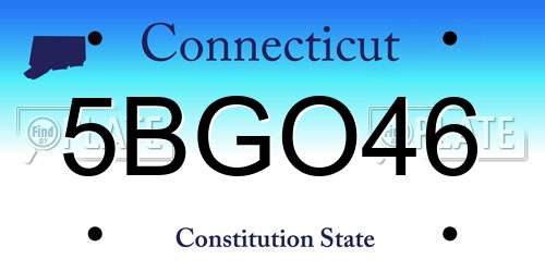 5BGO46 Connecticut License Plate