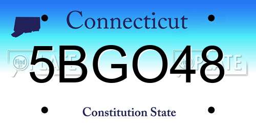 5BGO48 Connecticut License Plate