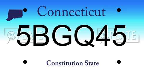 5BGQ45 Connecticut License Plate