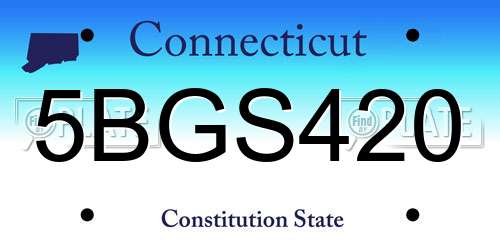 5BGS420 Connecticut License Plate