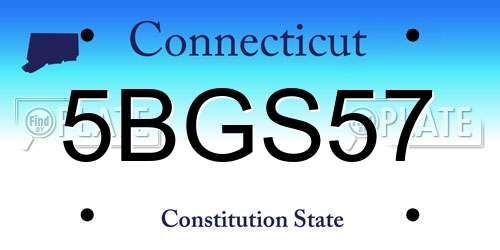 5BGS57 Connecticut License Plate