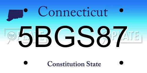 5BGS87 Connecticut License Plate