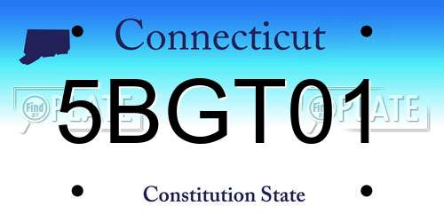 5BGT01 Connecticut License Plate