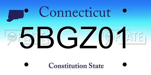 5BGZ01 Connecticut License Plate