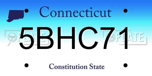 5BHC71 Connecticut License Plate