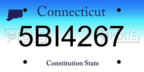 5BI4267 Connecticut License Plate
