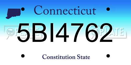 5BI4762 Connecticut License Plate