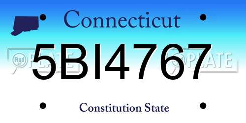 5BI4767 Connecticut License Plate