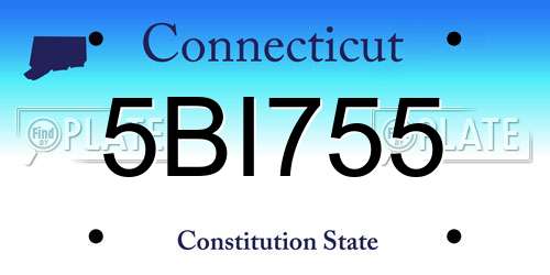 5BI755 Connecticut License Plate