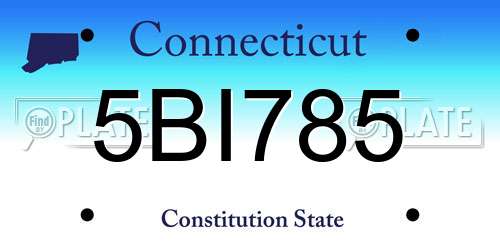 5BI785 Connecticut License Plate