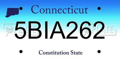5BIA262 Connecticut License Plate