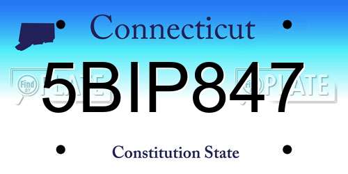 5BIP847 Connecticut License Plate