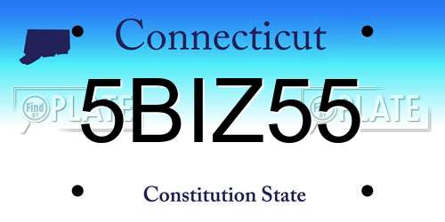 5BIZ55 Connecticut License Plate