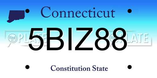 5BIZ88 Connecticut License Plate