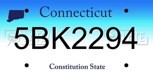 5BK2294 Connecticut License Plate