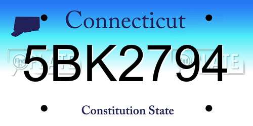 5BK2794 Connecticut License Plate