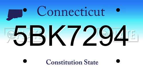5BK7294 Connecticut License Plate