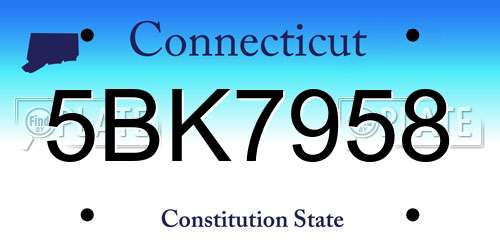 5BK7958 Connecticut License Plate