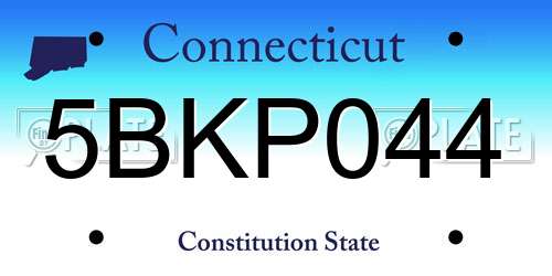 5BKP044 Connecticut License Plate