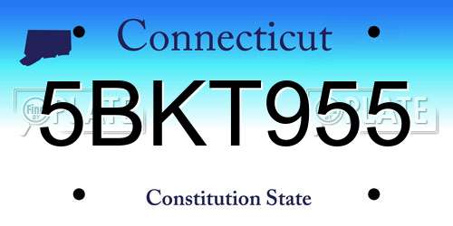 5BKT955 Connecticut License Plate