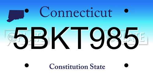 5BKT985 Connecticut License Plate