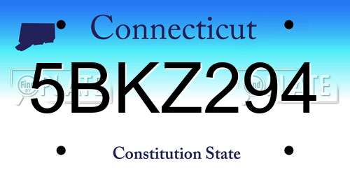 5BKZ294 Connecticut License Plate