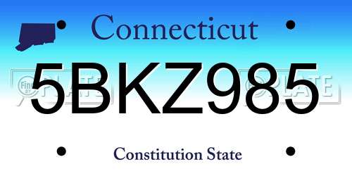 5BKZ985 Connecticut License Plate