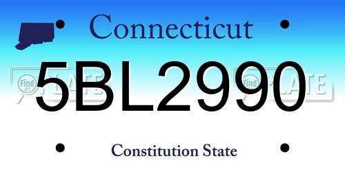 5BL2990 Connecticut License Plate