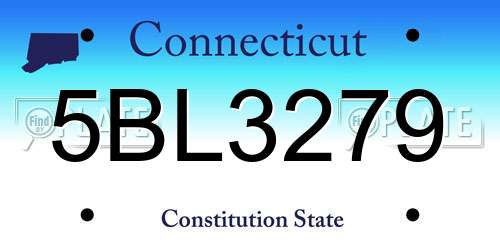 5BL3279 Connecticut License Plate