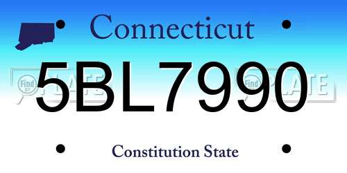 5BL7990 Connecticut License Plate