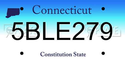 5BLE279 Connecticut License Plate