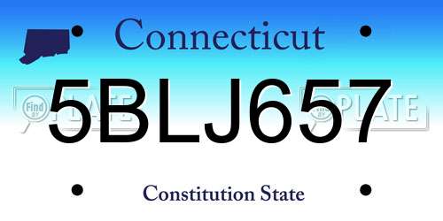 5BLJ657 Connecticut License Plate