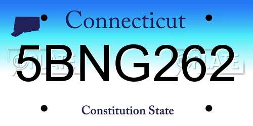 5BNG262 Connecticut License Plate