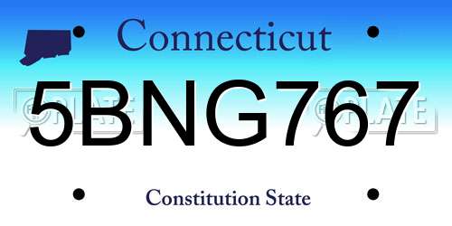 5BNG767 Connecticut License Plate