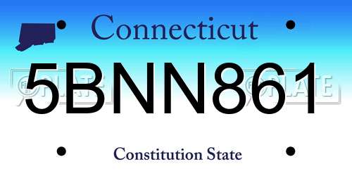 5BNN861 Connecticut License Plate