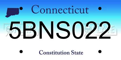 5BNS022 Connecticut License Plate