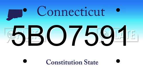 5BO7591 Connecticut License Plate